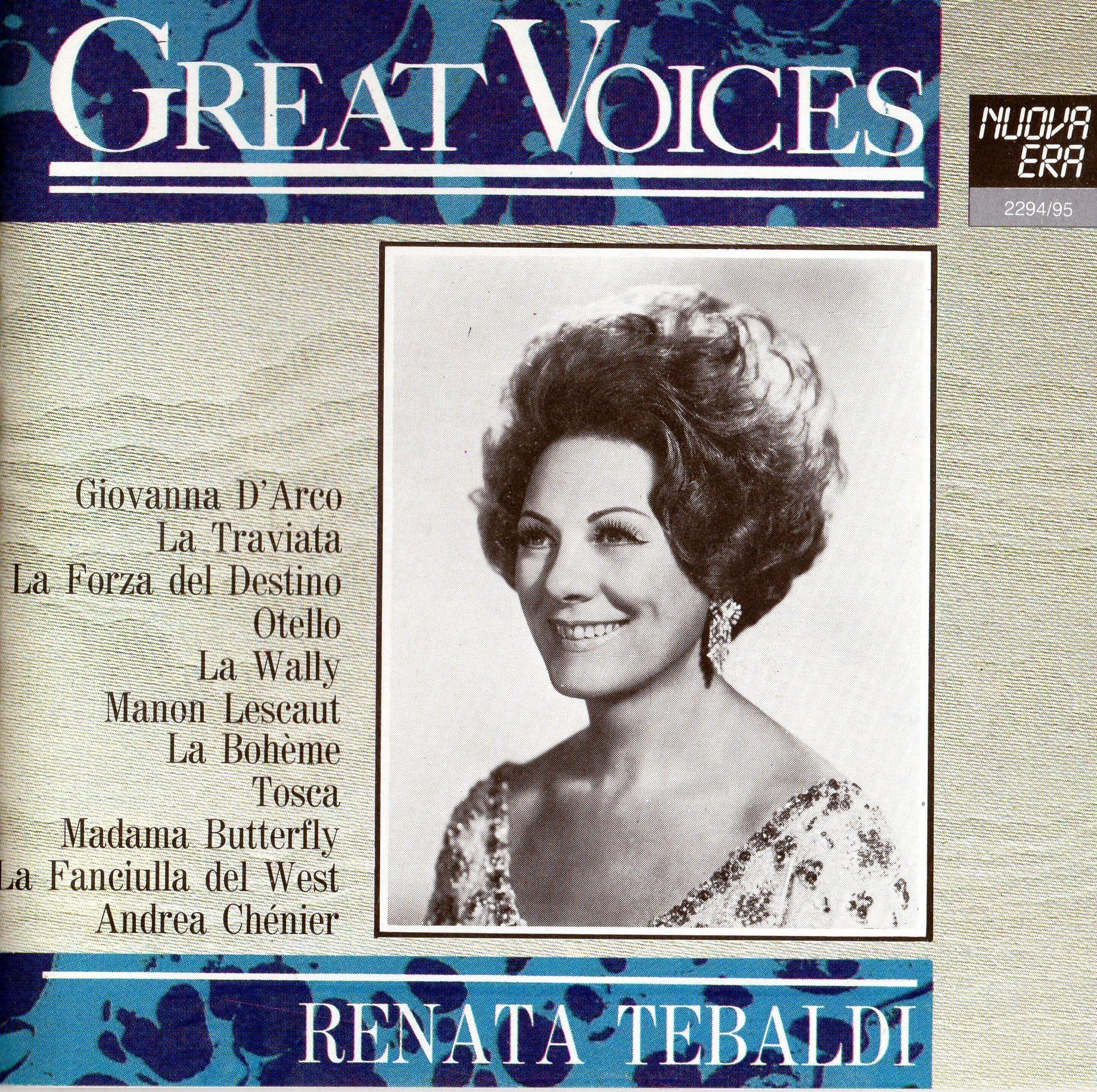 Great Voices ~ Renata Tebaldi (2 CD Box Set) (Nuova Era)