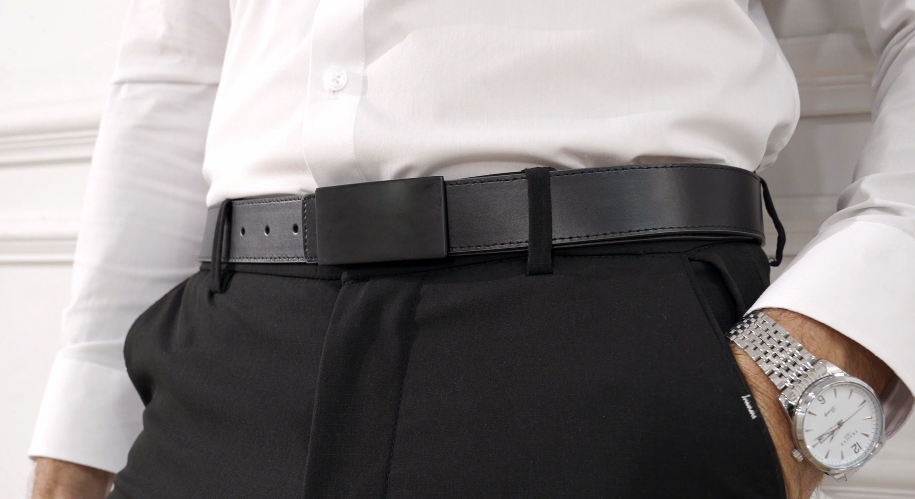 best reversible dress belts business formal pros cons JASGOOD Men's Belt,Two-in-One for Men, Leather Belt for Mens shirts,Black/Grey,One Reverse for 2 Sides at Amazon Men's Clothing store Black on one side 90s dress tariffprice:round2 Colour:Dusty Blue
