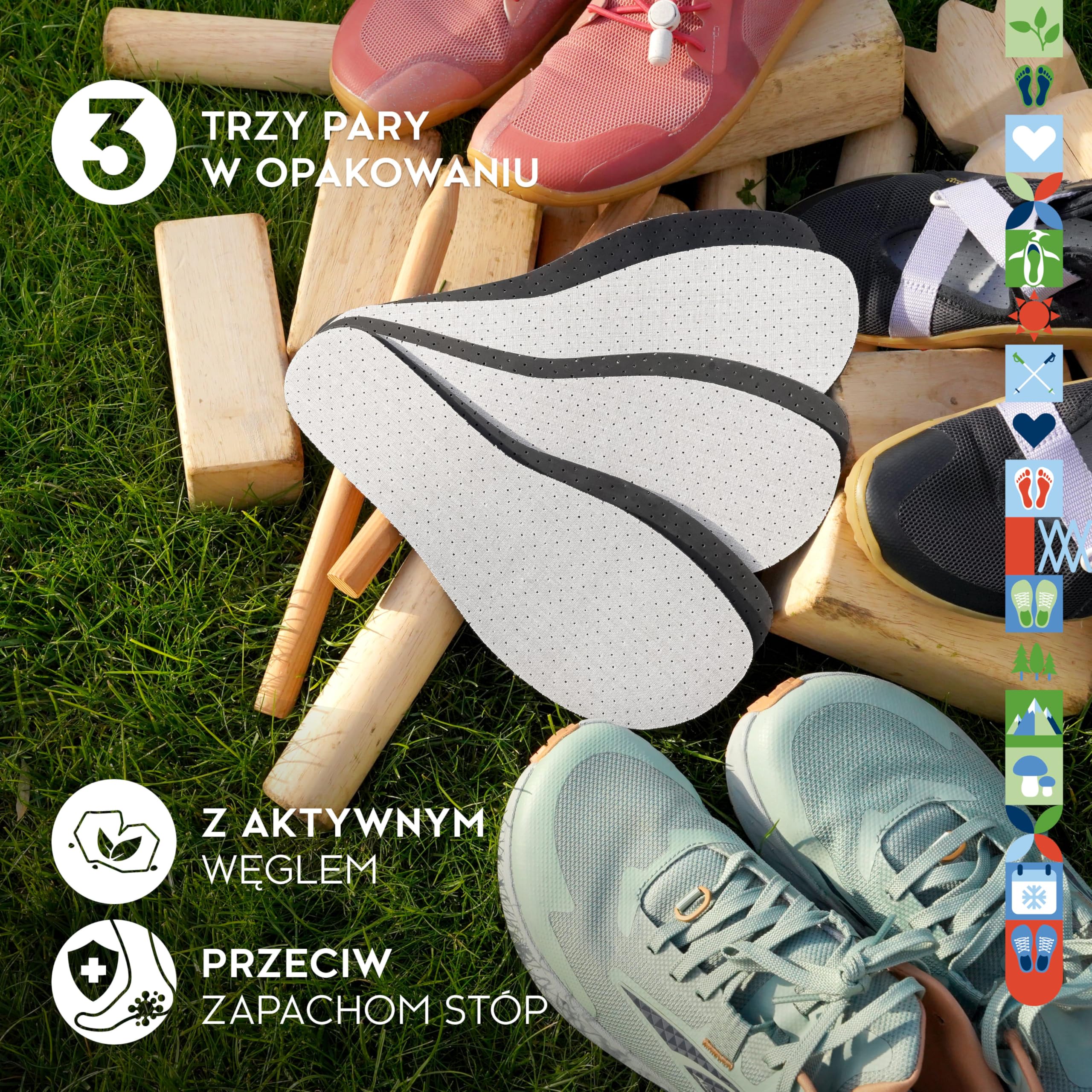 biped minimal sole ESTELLA – Zestaw 3 par wkładek do butów minimalistycznych i boso – Wkładki z aktywnym węglem przeciw zapachowi – Świeże wkładki dla dorosłych i dzieci(34)
