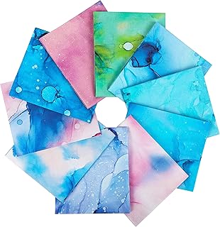 Craftido -25 Options- 100% Cotton Quilting Fabric Bundles 10pcs Fat Quarters 18”x21”-Medium Weight 5.2 oz- Soft Cotton for Quilting, Sewing Project, Patchwork, DIY Crafts - Rainbow Inks