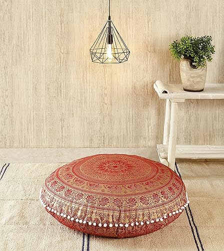 Miniatura 3 de Popular Handicrafts Funda de almohada grande de mandala de elefante hippie  Funda de cojín  Funda de cojín  Funda de cojín redonda bohemia para yoga