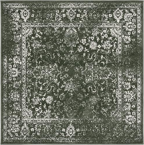 Miniatura 43 de Safavieh colección Adirondack - Alfombra de área, 8 x 10 pies, gris pizarra y marfil, diseño oriental desgastado, no desprende pelusa, fácil