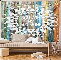 Vista 38 de Lunarable Tapiz costero, tumbonas y mar Caribe bajo el parasol naranja, imagen de vacaciones de luna de miel, decoración de tela para colgar