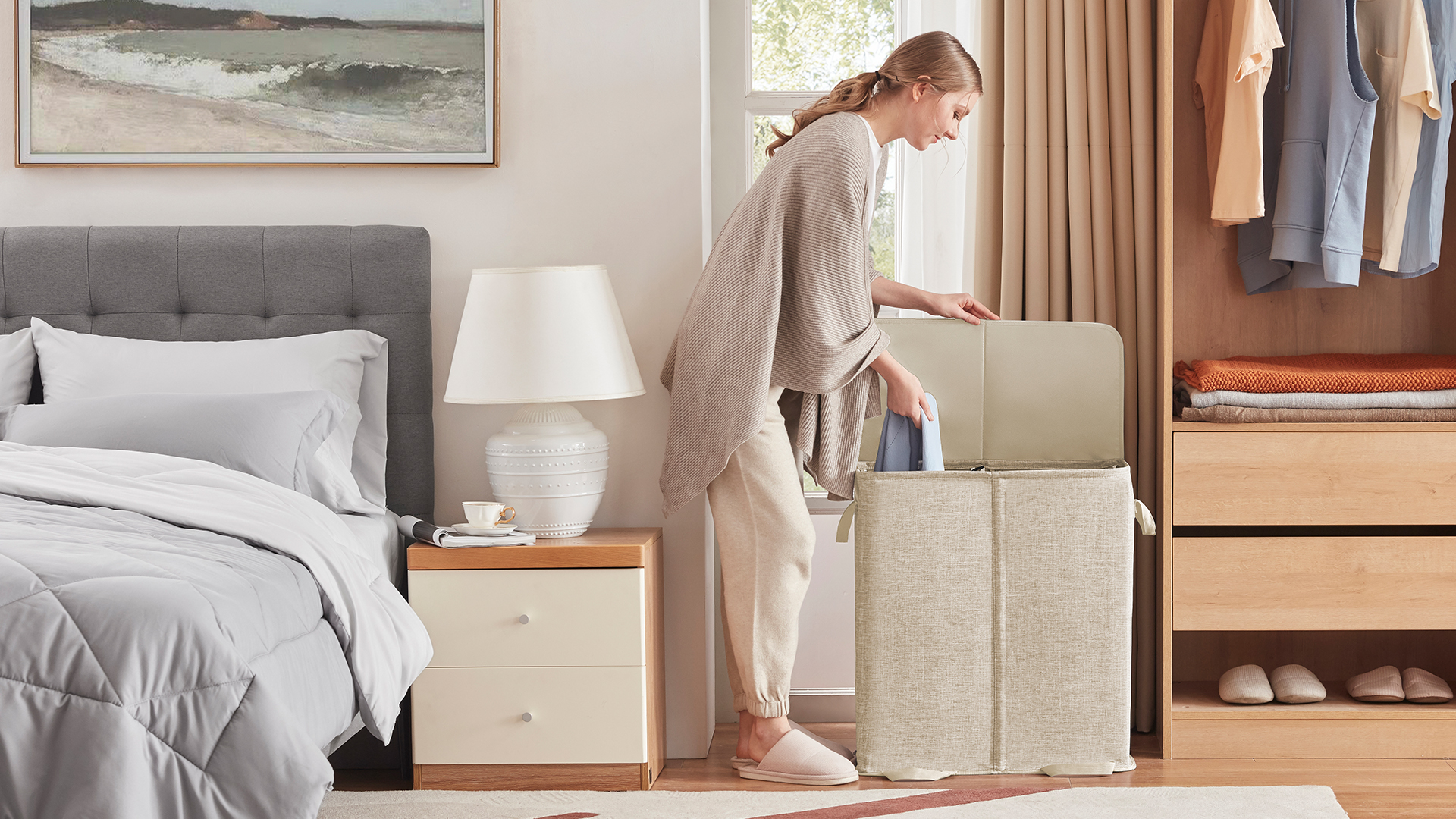 Lifewit Watch Lifewit Double Laundry Hamper with Lid and Removable Laundry Bags ...
