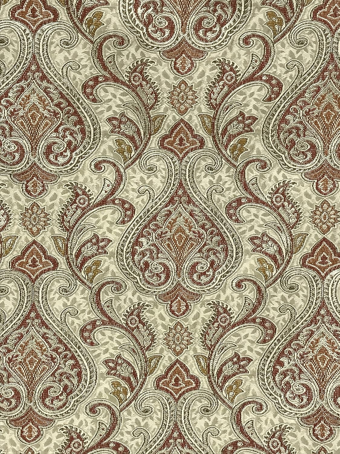 Vintage Versailles Damask Design Luxurious Classic Jacquard Fabric Upholstery Cushion Dining Chair Window Treatment Craft Renaissance Rococo Victorian 54" Width by The Yard (Gold)