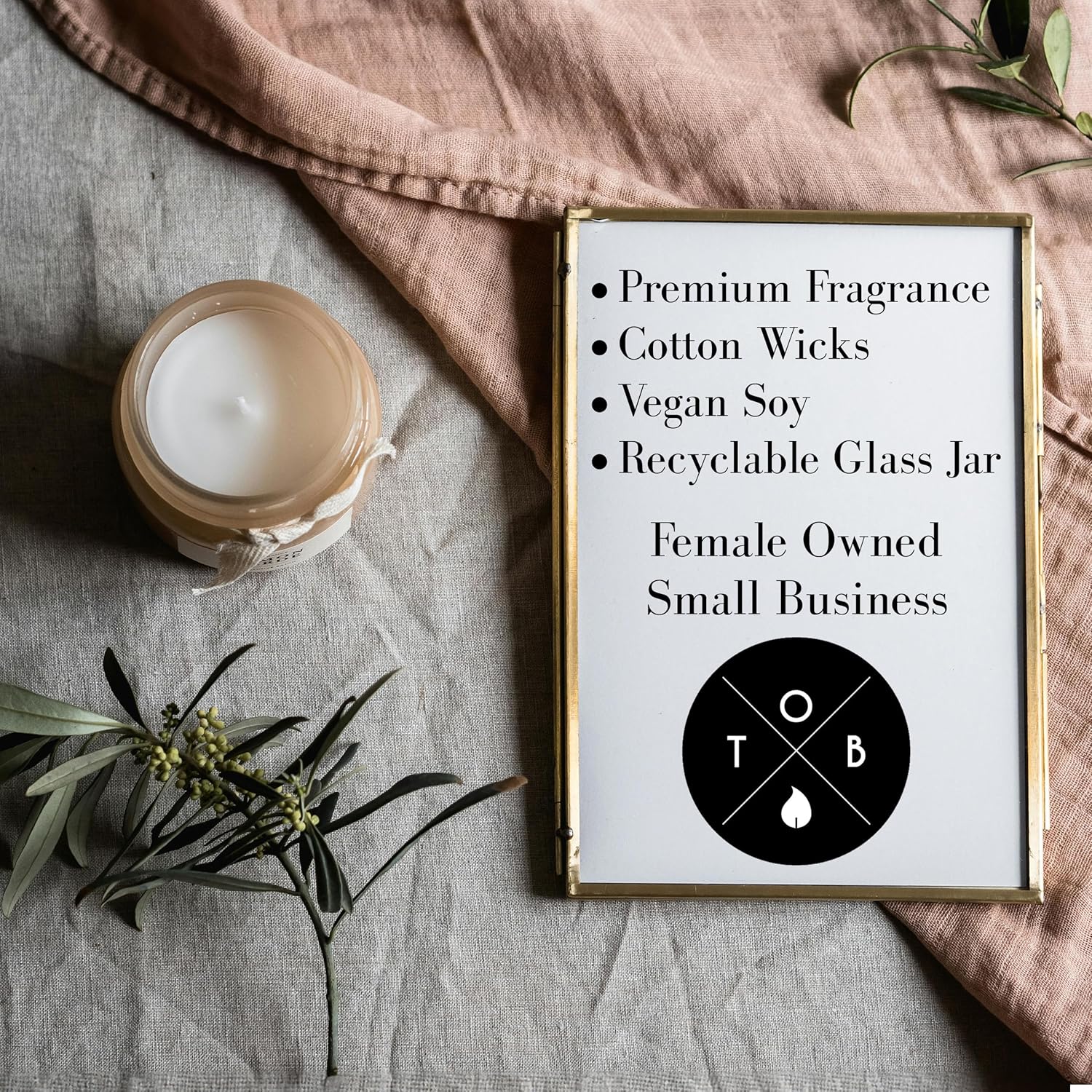 Coconut and Sea Salt 4oz Candle | Glass Jar 4oz | Vegan Soy Wax | Handmade Small Business | Lasts 40+ Hours