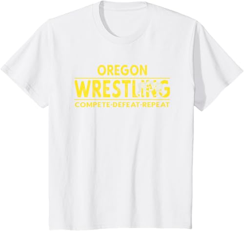 Miniatura 23 de Oregon Wrestling - Compete, Defeat, Repeat T-Shirt Negro,Azul Marino,Asfalto,Blanco,Azul Pastel,Arándano,Rojo,Verde Bosque,Verde Kelly,Verde