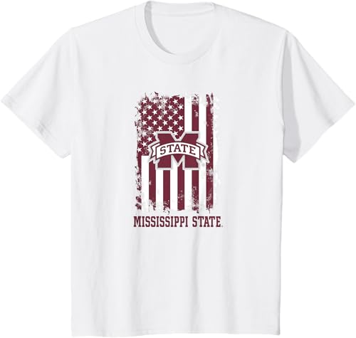 Miniatura 4 de Camiseta patriótica retro con bandera estadounidense de los Mississippi State Bulldogs, Negro -