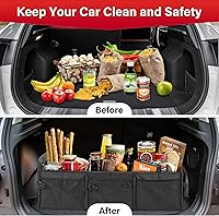 Vista 7 de Simple Deluxe Organizador de maletero de automóvil, almacenamiento plegable de múltiples compartimentos, antideslizante, poliéster Oxford 600D