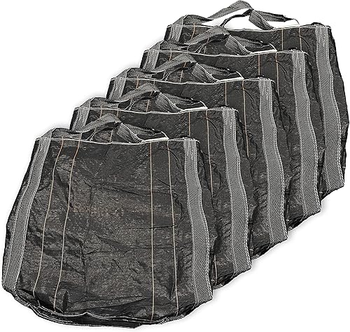 Miniatura 10 de HTTMT - (3 paquetes) grande 43 "x 43" negro flexible intermedio bolsa contenedor 2600 libras 1.2 toneladas1.3 yarda cúbicabolsa a granel PN