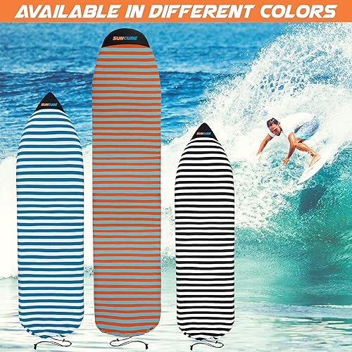 Miniatura 7 de SUN CUBE Funda para calcetín para tabla de surf, bolsa protectora para tabla de surf, ligera, elástica, para longboard, híbrido, tabla corta