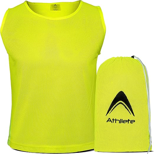 12 pcs Duramesh Pinnies/Scrimmage Vest - Kids Youth and Adult Pinnies, Numbered Penny Jerseys for Soccer