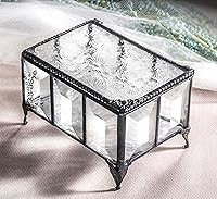 Vista 1 de J Devlin - Caja de cristal biselado, caja decorativa para joyas, decoración de recuerdo, cristal transparente, caja 762