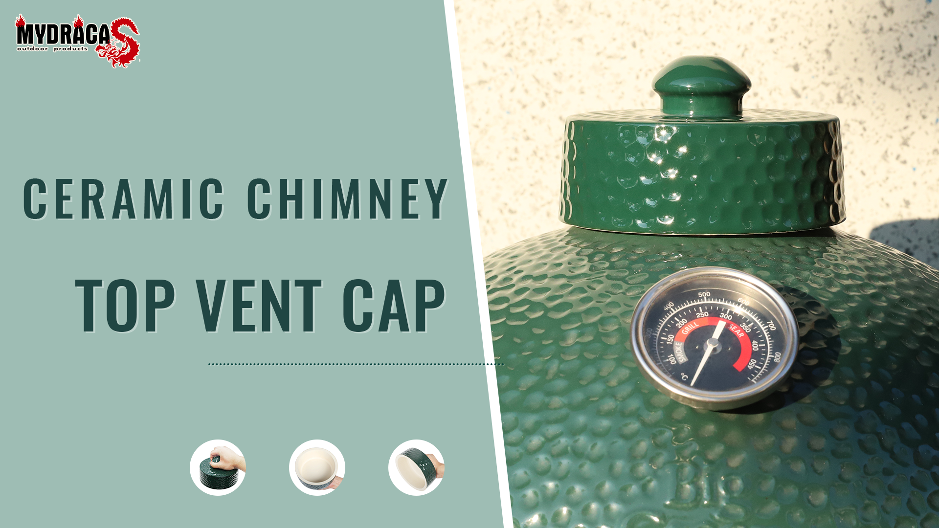 Amazon.com: Dracarys Grill Chimney Top Vent Cap Ceramic Damper Top