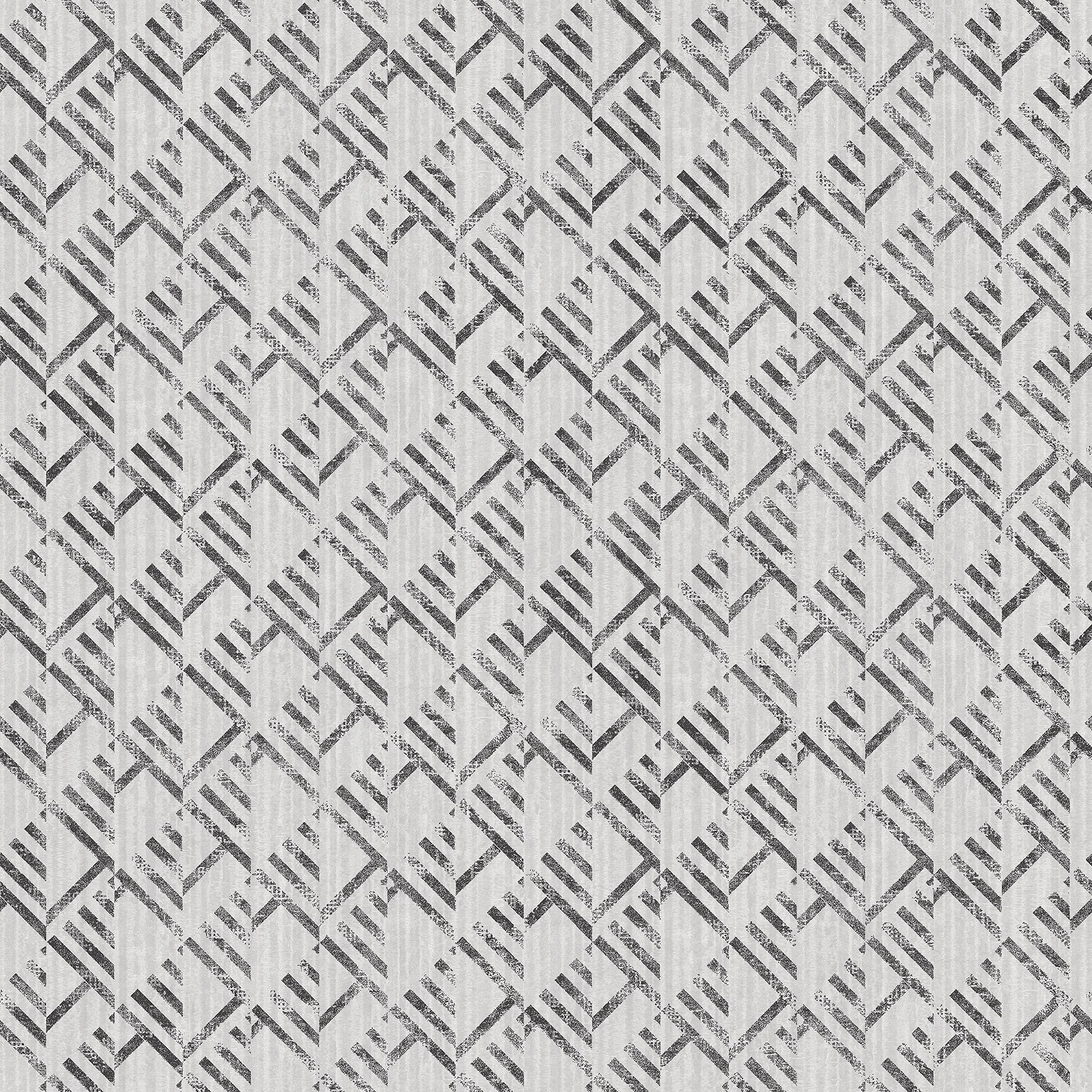 GalerieG56578 TexStyle Collection, Block Flock Wallpaper, Grey, 10m x 53cm