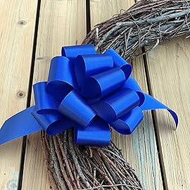 Royal Blue Decorative Gift Pull Bows - 5 Wide, Set of 10, Police Support, 4th of July, Baby Shower, Birthday, USA, Veterans Day, Christmas Tree