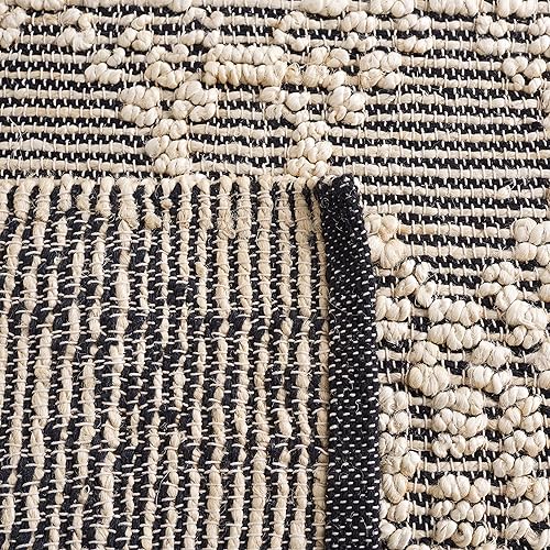 Miniatura 7 de Safavieh Natural Fiber Collection NF383A - Alfombra de área de yute geométrica de 3 x 5 pies, color rubor y negro