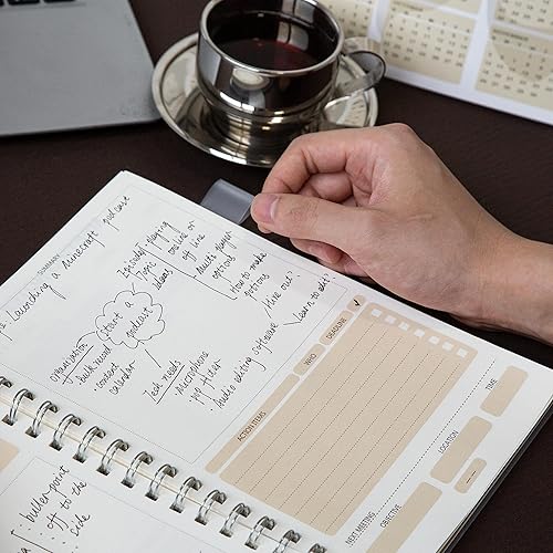 Miniatura 2 de JAEMEYEM Cuaderno de reuniones para trabajar con calendario, 180 páginas (7 x 10 pulgadas), planificador de notas de reunión con artículos de