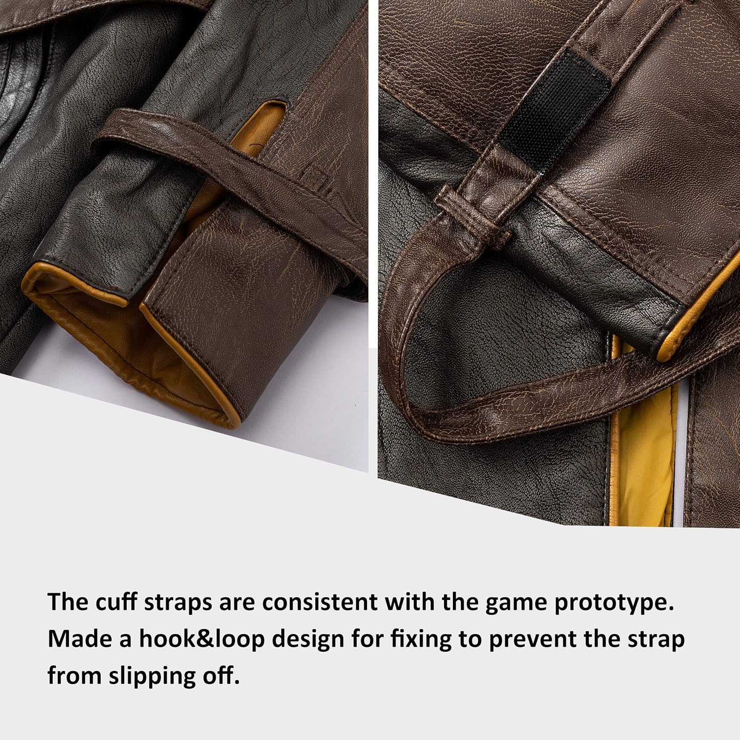 Men's Cosplay PU Leather Coat, Vintage Windproof Faux Leather Trench Jacket