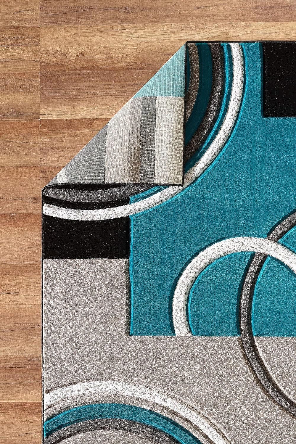 GLORY RUGS Area Rug Modern Soft Hand Carved Contemporary Floor Carpet with Premium Fluffy Texture for Indoor Living Dining Room and Bedroom Area (Turquoise, 5x7)
