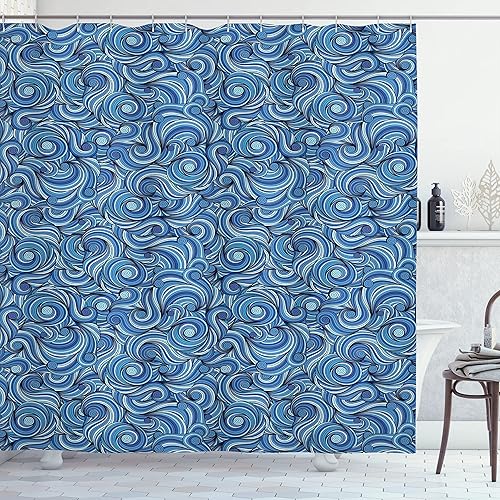 Miniatura 41 de Ambesonne Cortina de ducha de perro salchicha, cachorro salchicha sobre un fondo turquesa abstracto, animal de raza pura, juego de decoración de