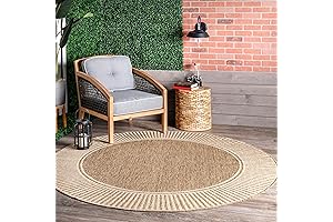 nuLOOM Casual Round Outdoor Rug: Durable, Stain-Resistant Area Rug for Patio, Balcony, More