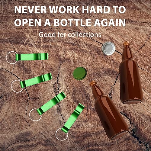 Miniatura 5 de Gadgetime USA Juego de 4 abridores de tapas de cerveza, abrebotellas de cerveza, abrebotellas para cerveza, refrescos, latas (verde)