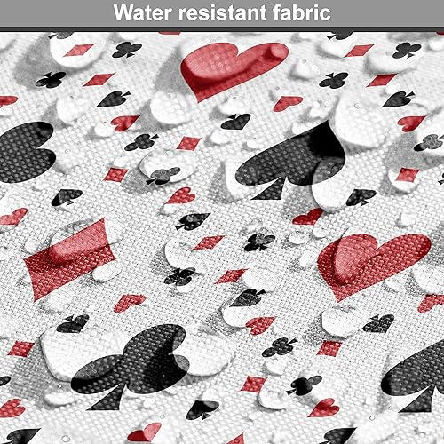 Miniatura 6 de Ambesonne Tela de casino por The Yard, tarjetas de póquer, vacaciones publicitarias, escapadas, destinos turísticos, impresión artística de placer,