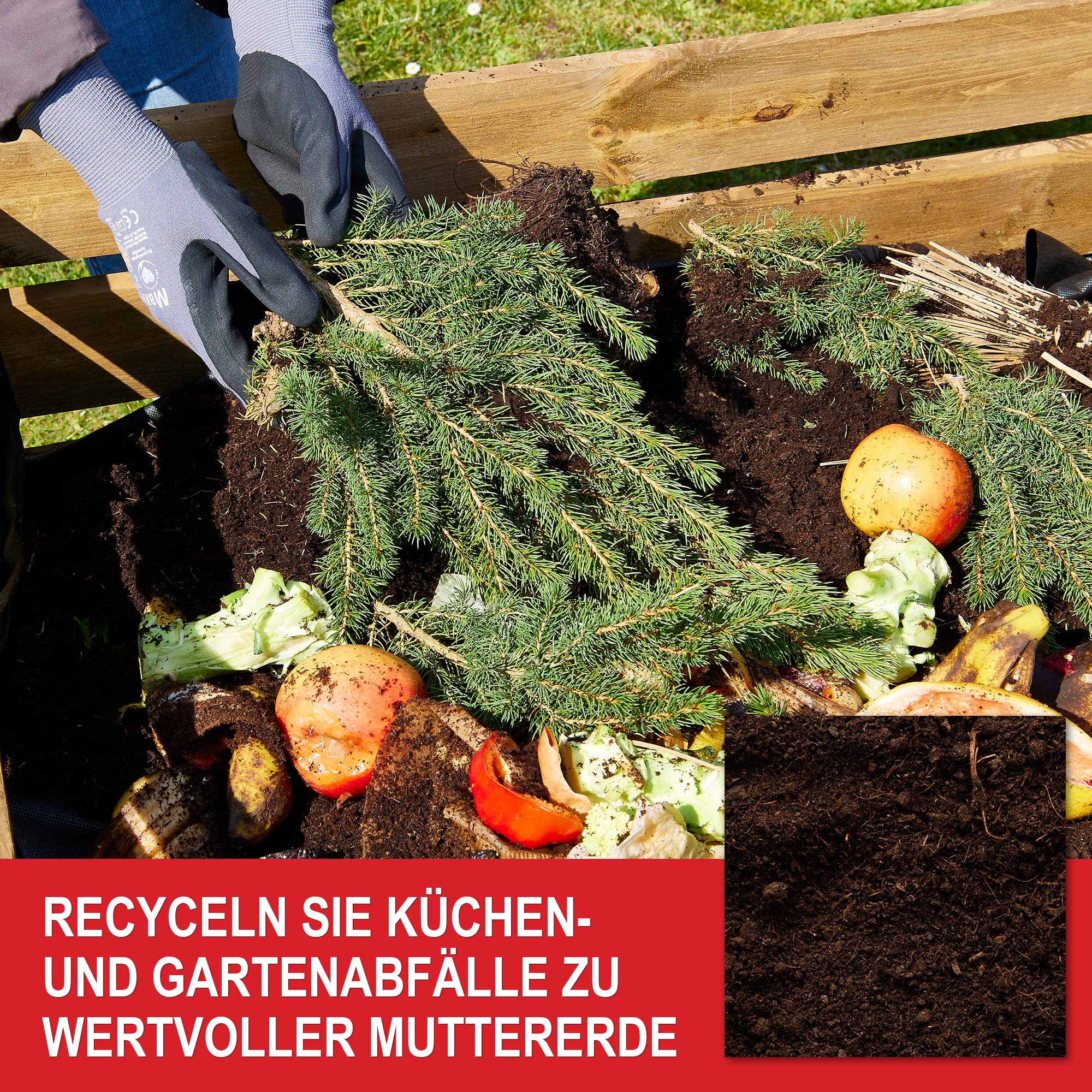 Onbest Wetterfester Komposter aus lasiertem Holz – Holzkomposter mit Stecksystem – Langlebiger & hochwertiger Kompostierer – Großer Schnellkomposter für Gartenabfälle & Biomüll – 520 Liter
