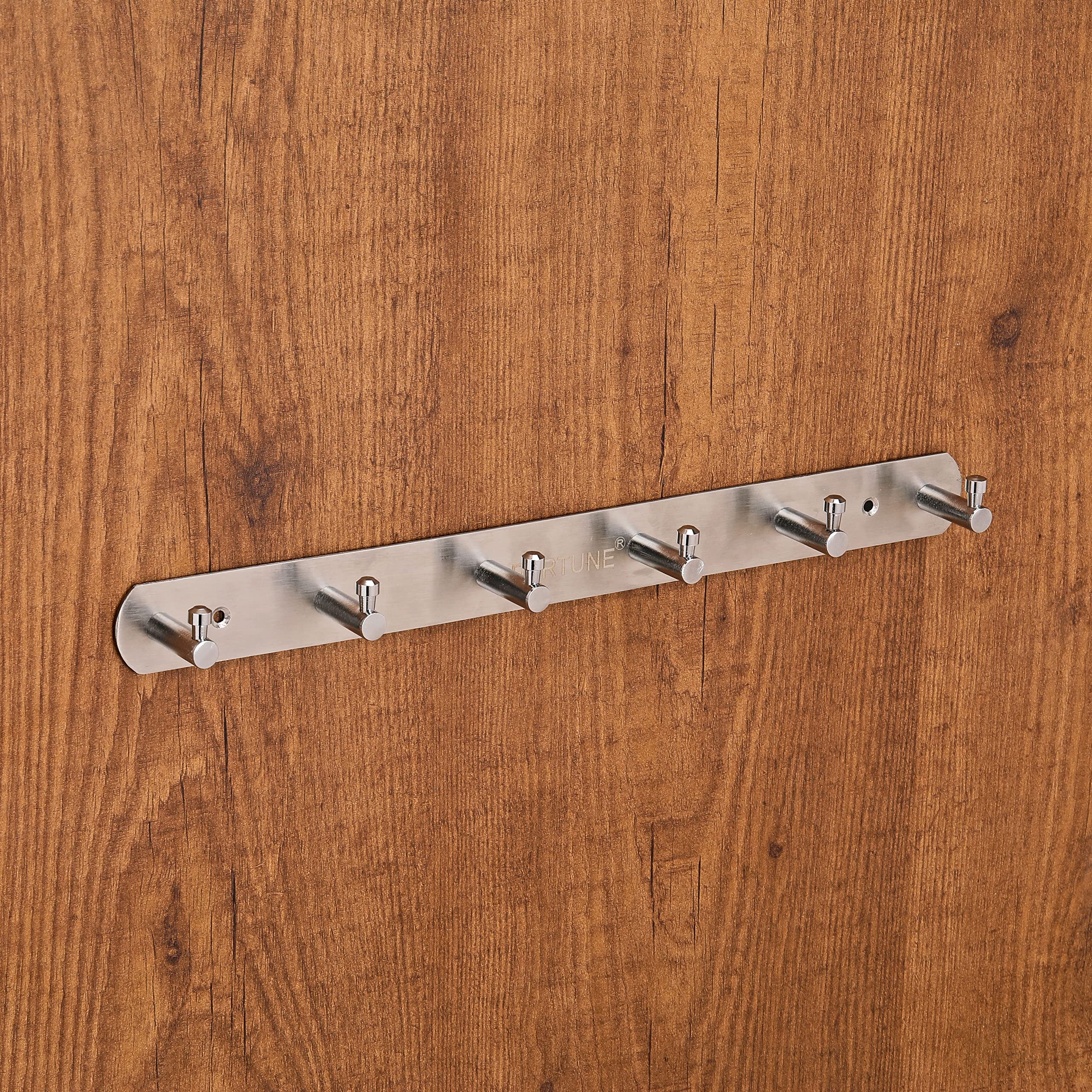 FORTUNE Premium Stainless Steel Hook Plate Hook Patti,Wall Mounting Door Back Hanger Pins Hanging Cloth Set, Shirt Bath Towel Hanger,Robe, Keys, Coat Hook Hanger Rail Bar for Bathroo (6 Hooks) (B06Y64ZQX1) Amazon Price History, Amazon Price Tracker