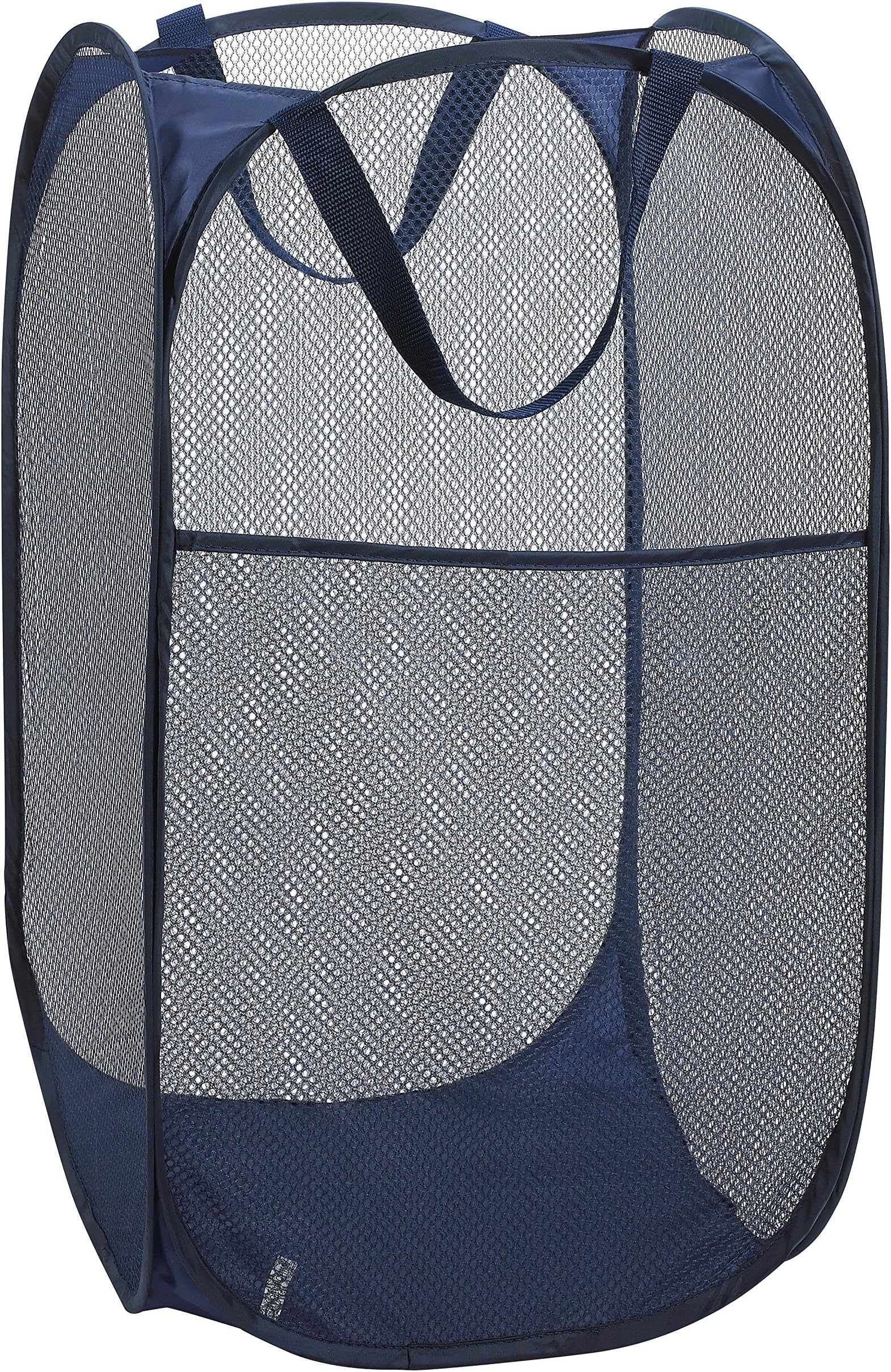 Handy LaundryCollapsible Mesh Foldable Hamper 14" x 14' x 24" Navy Blue