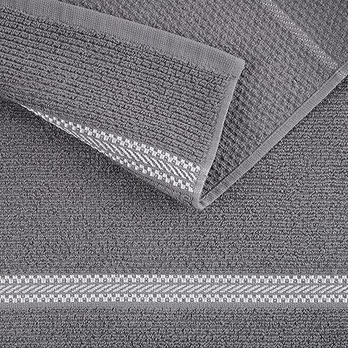 Miniatura 5 de MARTHA STEWART Modern Waffle - Juego de 6 toallas de cocina, color gris, 16 x 28 pulgadas