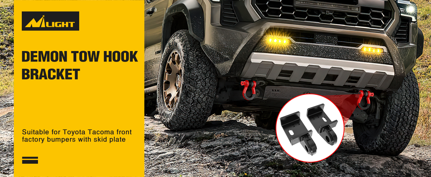 Amazon.com: Nilight 2Pack Demon Front Tow Hook Bracket with 3/4