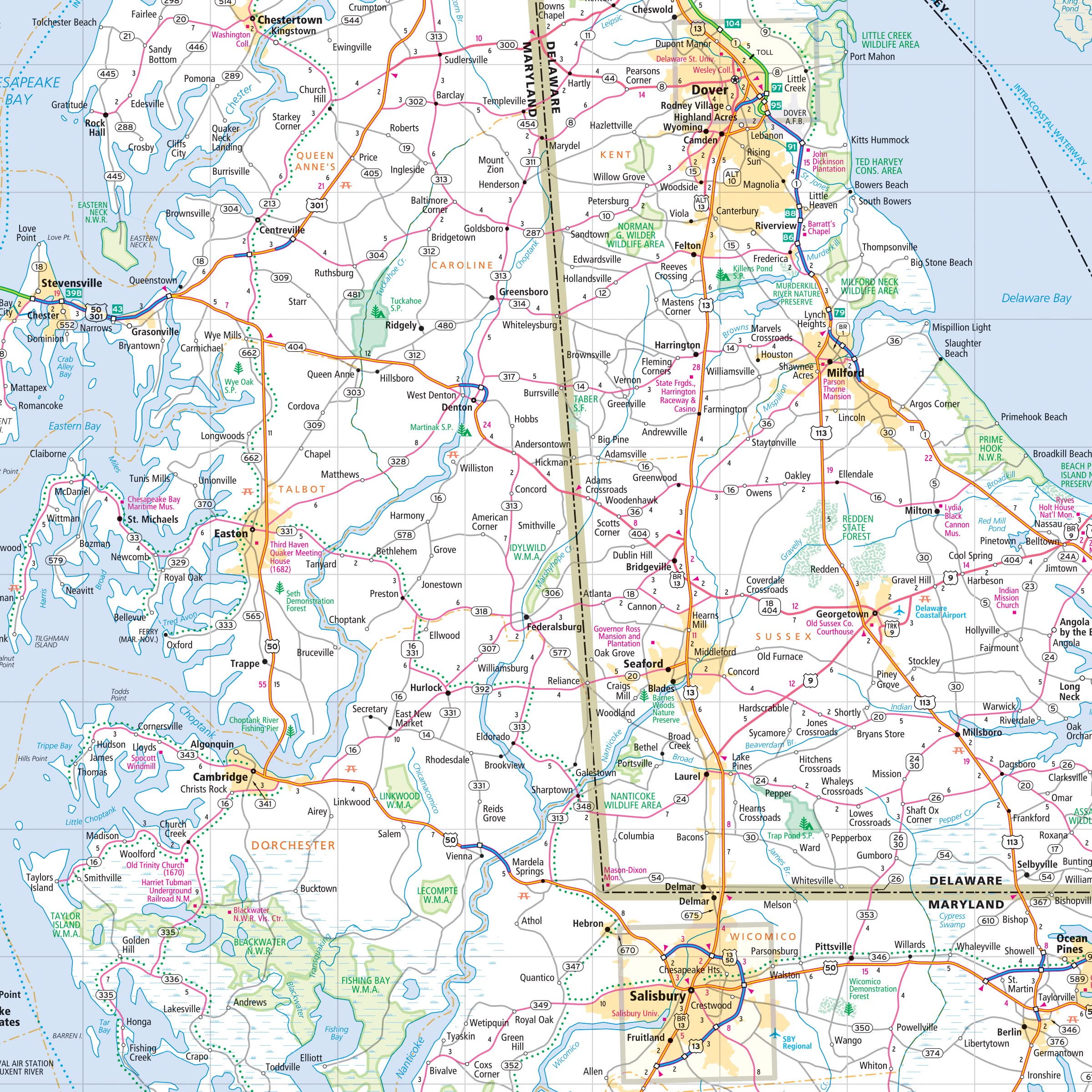 Rand McNally Easy to Read: Delaware, Maryland State Map - Image 5