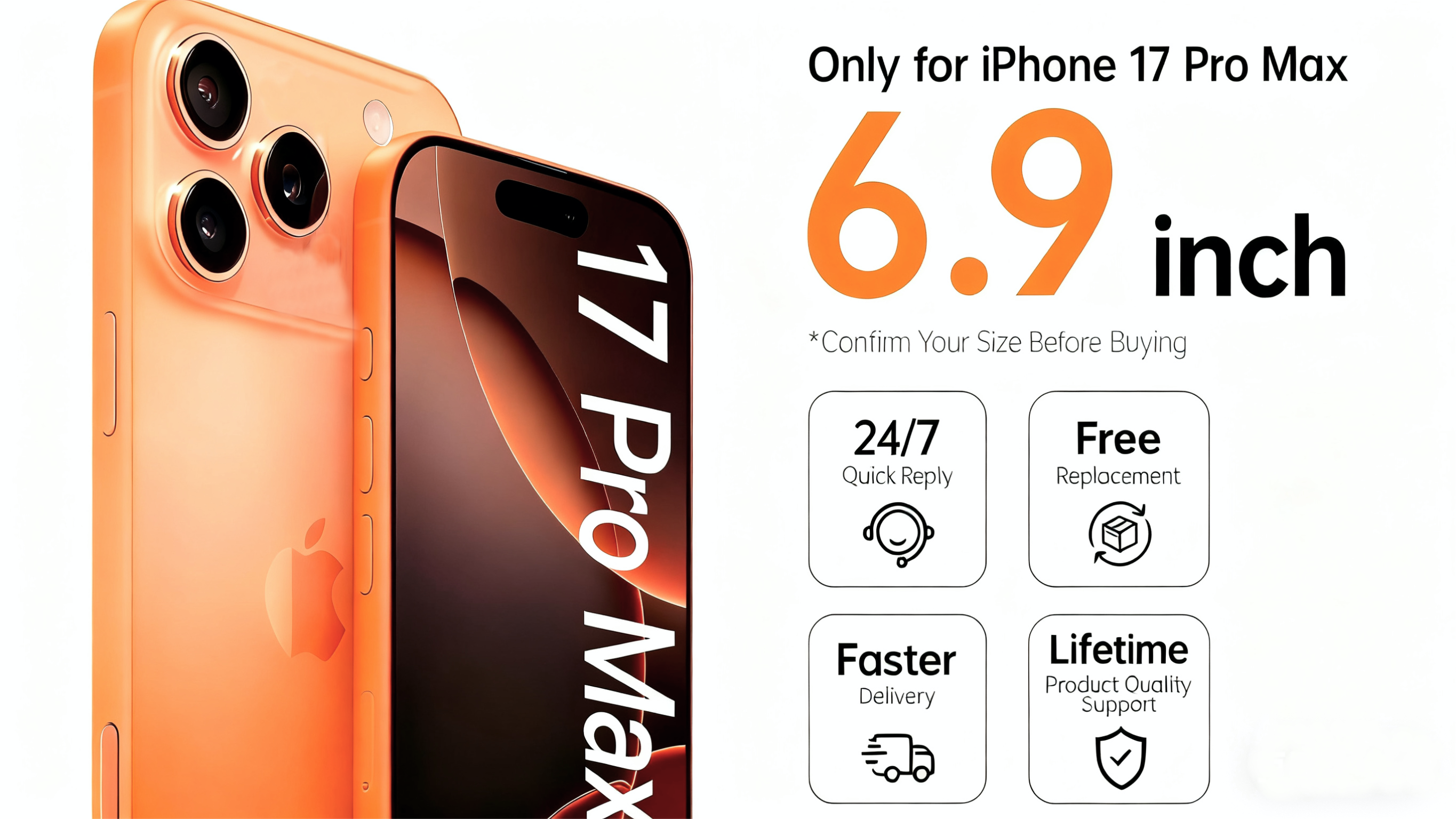 Amazon.com: Offical Cosmic Orange for iPhone 17 Pro Case with 360