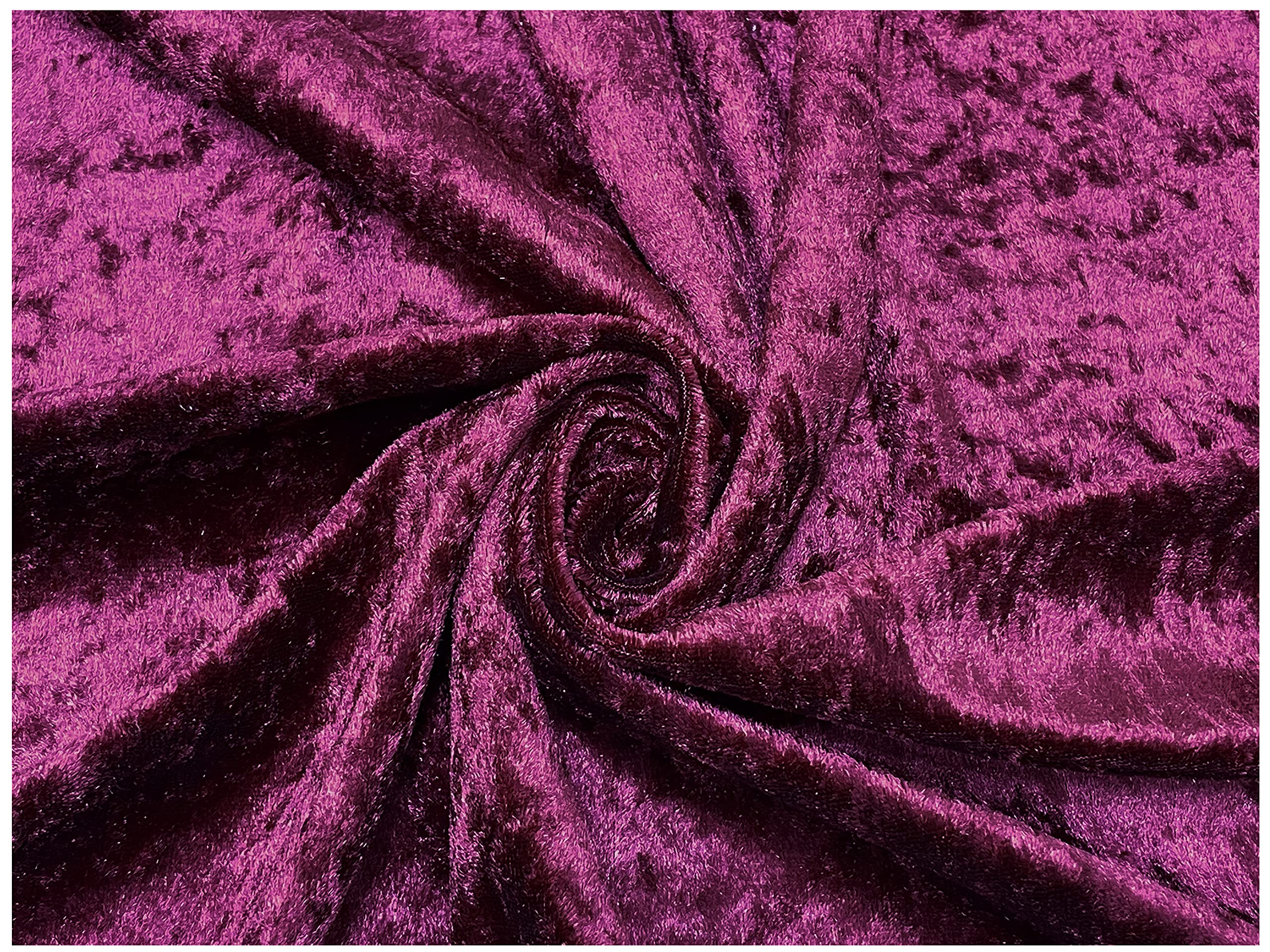 Thefabrictrade Grape Purple Crushed Velvet Fabric Craft Stretch Velour Material - Soft Furnishing & Craft Velour Fabric - 150Cm Wide (, Sold By The Metre)