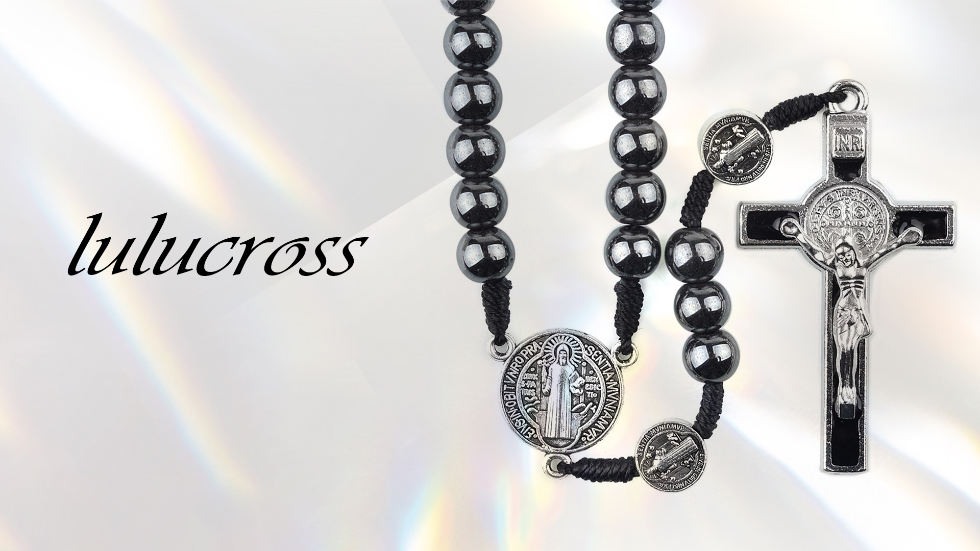 Watch lulucross Catholic Prayer 8mm Hematite Beads Rosary on