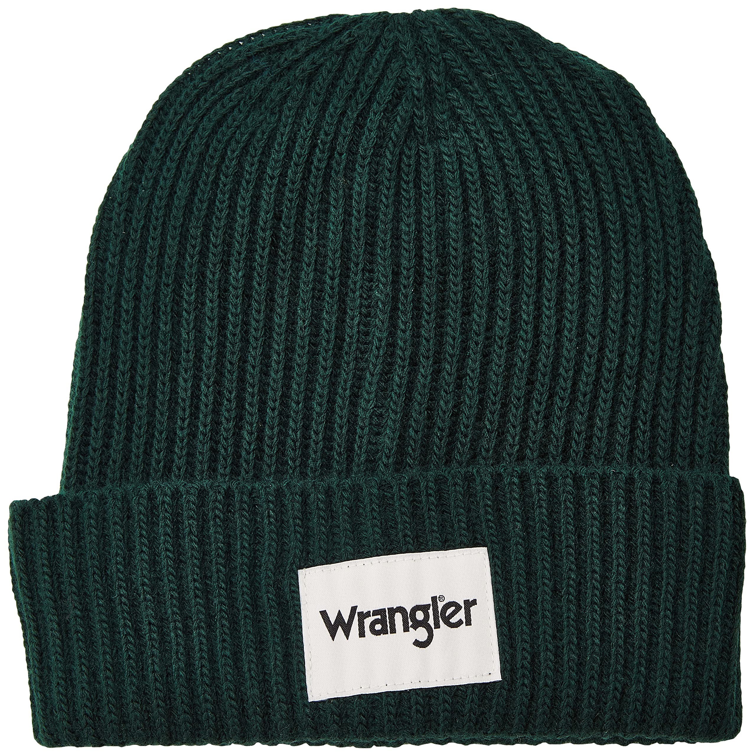 Wrangler Men's Rib Beanie Hat, Black, One Size