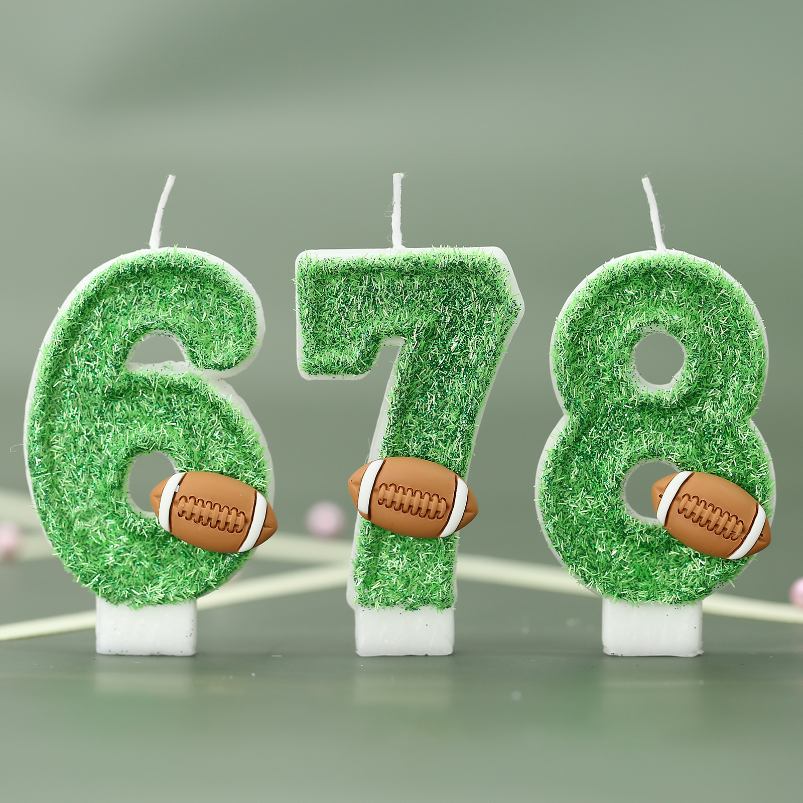 Football Birthday Number Candles for Cake Green Number 1 Candle 1st Football Cake Topper Cupcake Topper for Football Birthday Party Decorations Supplies Favors - Image 7