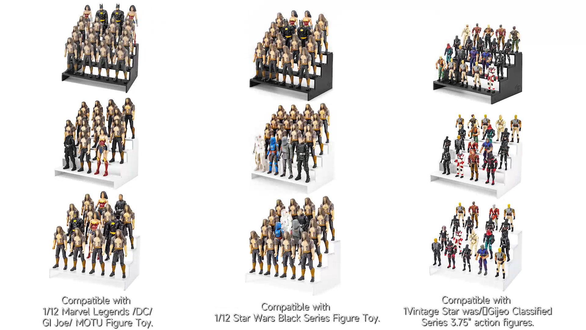 Base Multi-Peg Per Action Figure 1/12 (36 Pezzi) – Supporto Per Star Wars Black Series 15cm