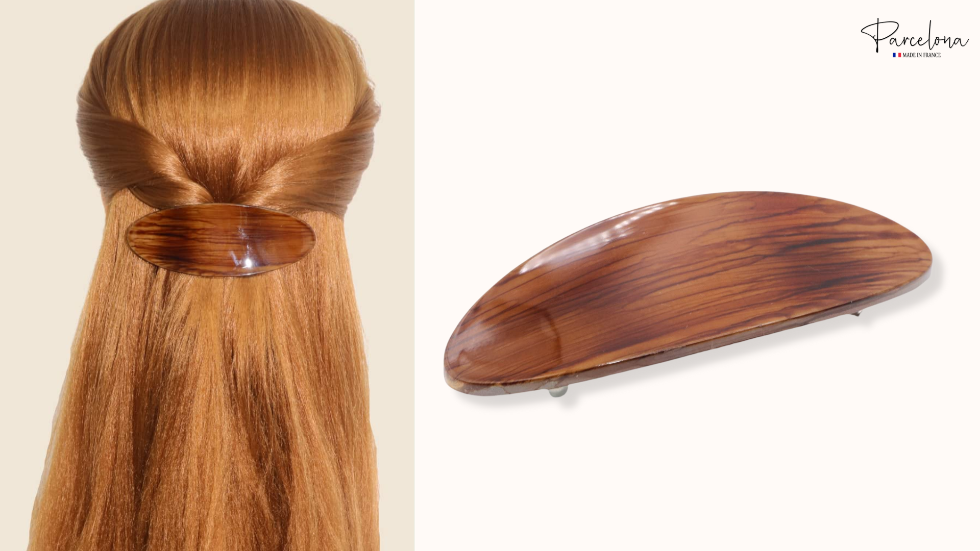 Amazon.com : Parcelona French Oval Celluloid Wooden Look Brown