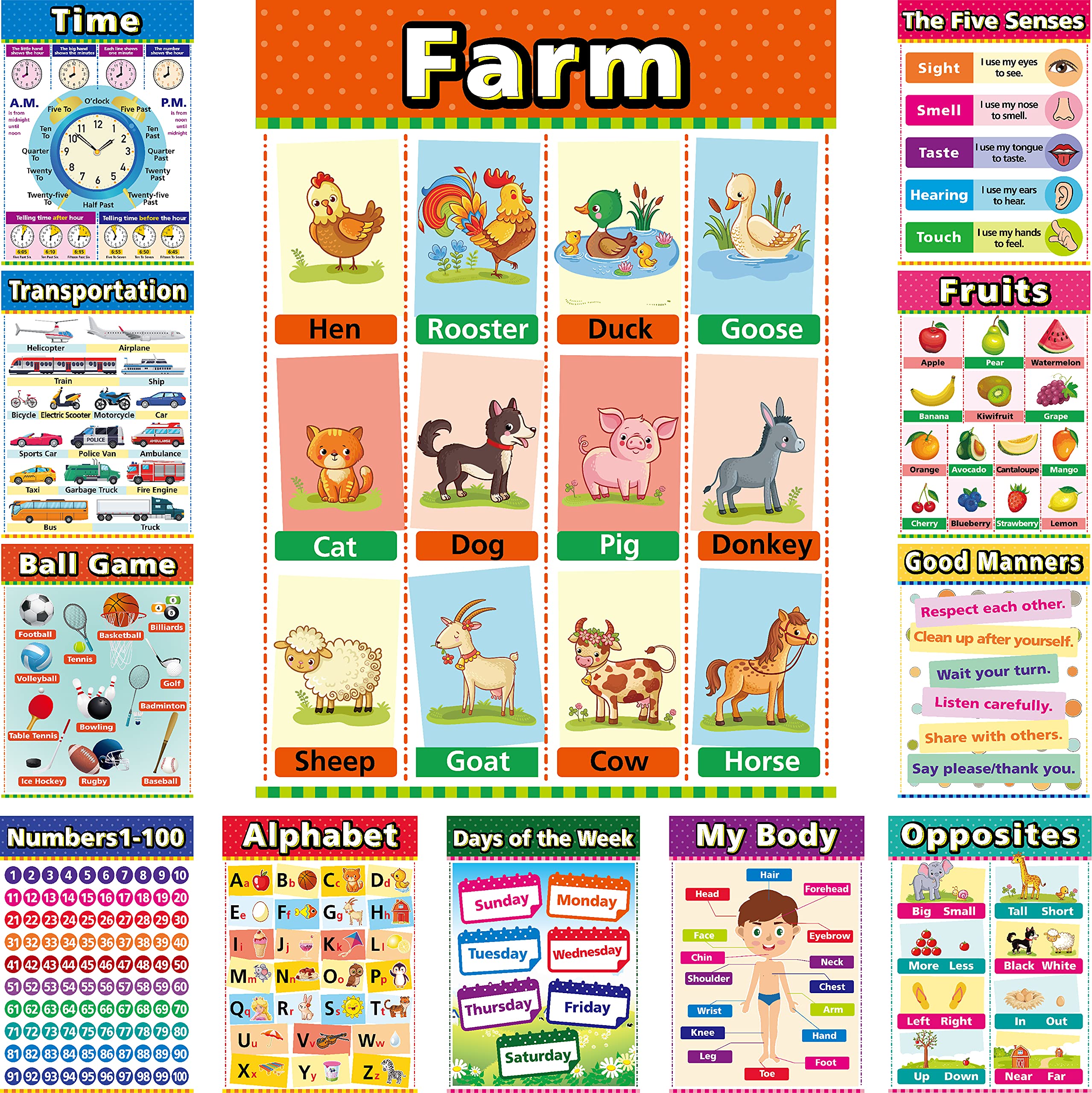 Buy Educational s for Toddlers for Classroom Decorations Kindergarten Homeschool Supplies