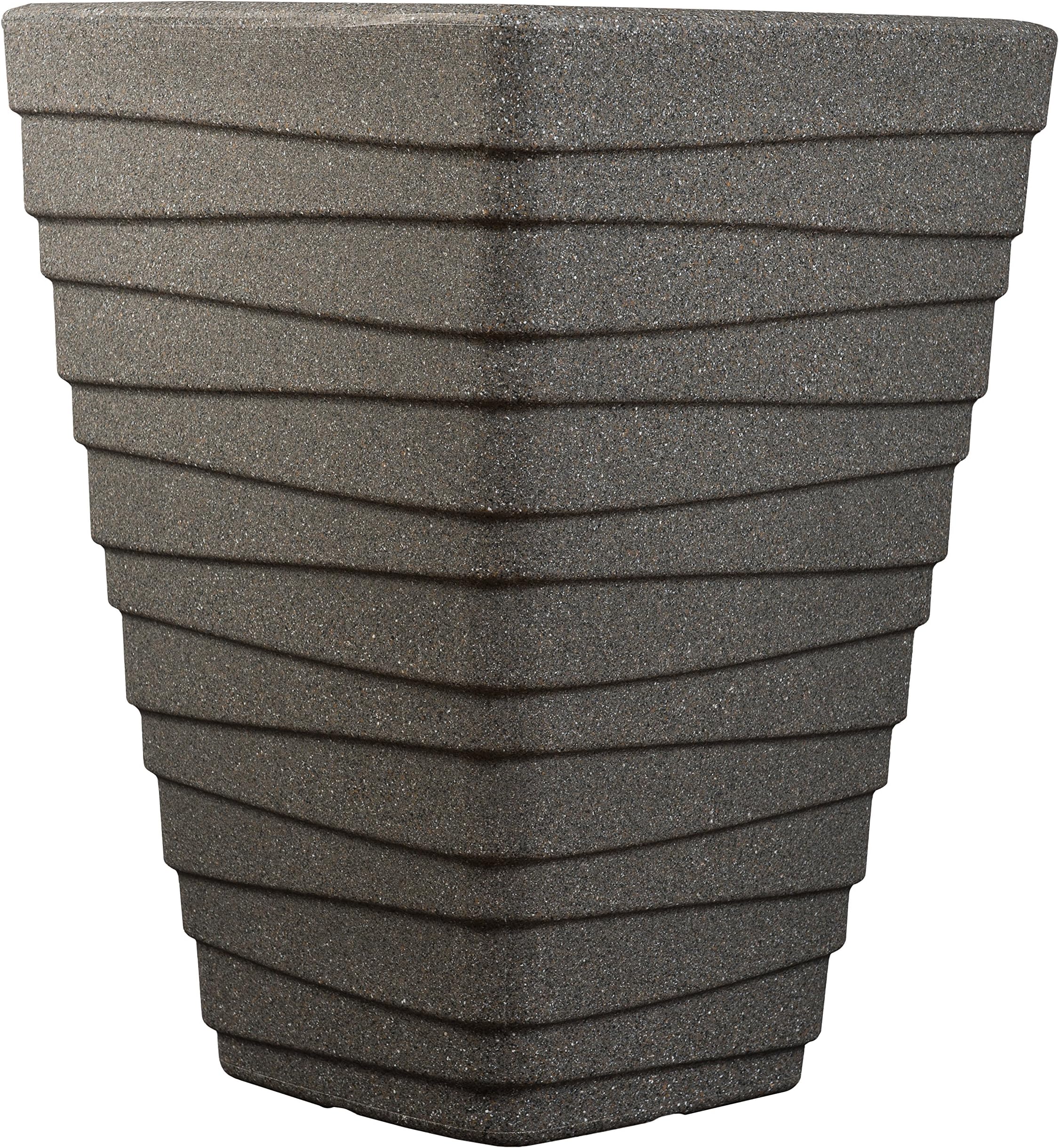 Sankey Tall Square Trojan Planter Granite, 40cm x 40cm x 52cm height