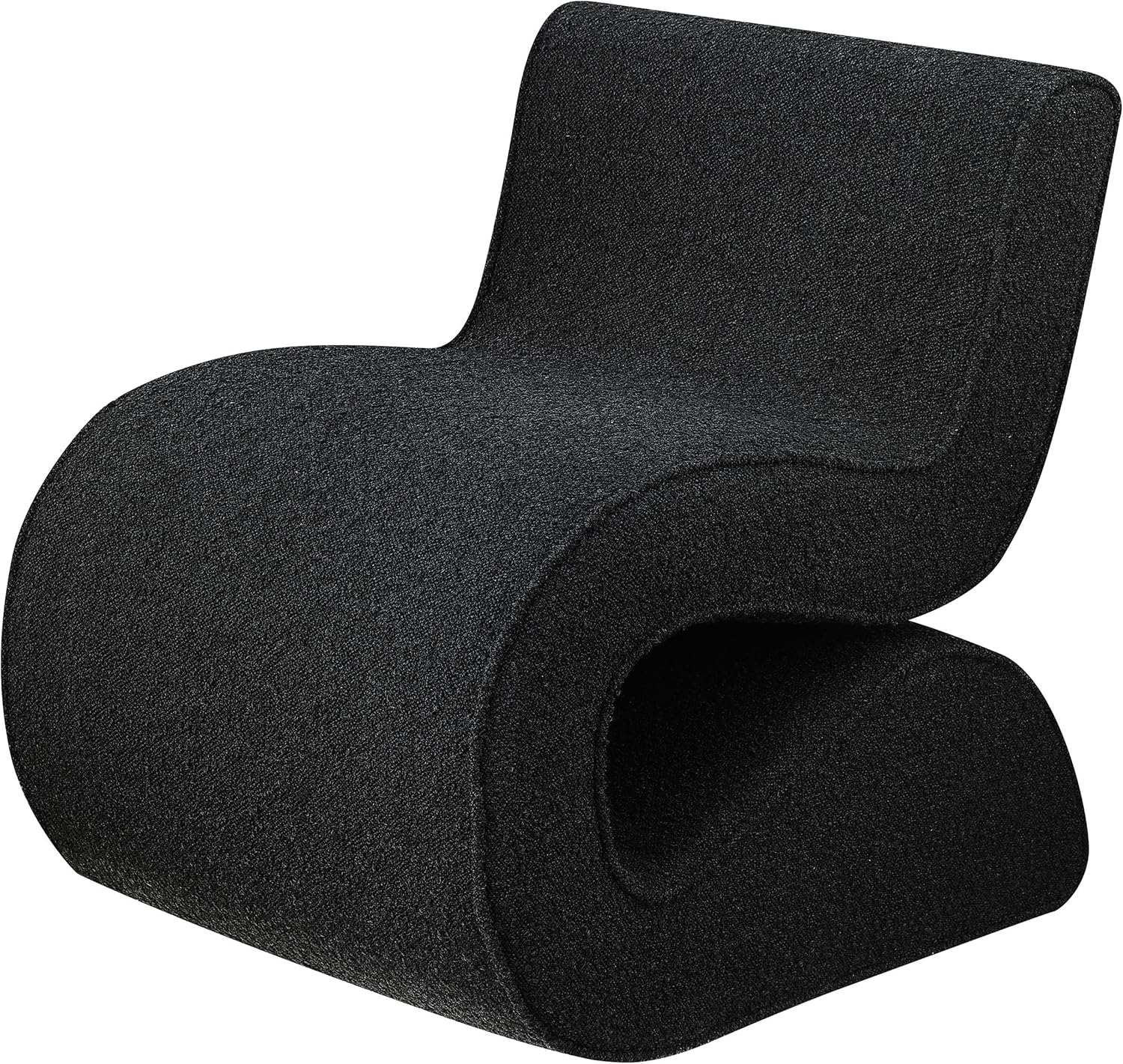 Coaster Home Furnishings - Ronea - Boucle Upholstered Armless Accent Chair with Curved Shape, Sinuous Form and Attached Cushions - Living Room - Charcoal - 903155