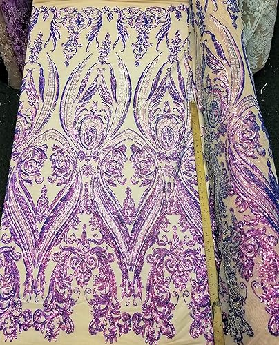 Miniatura 1 de Levi Textiles, INC. The Yard - Tela iridiscente de nailon elástico en 4 direcciones, malla de elastano y lentejuelas, para boda, baile de graduación