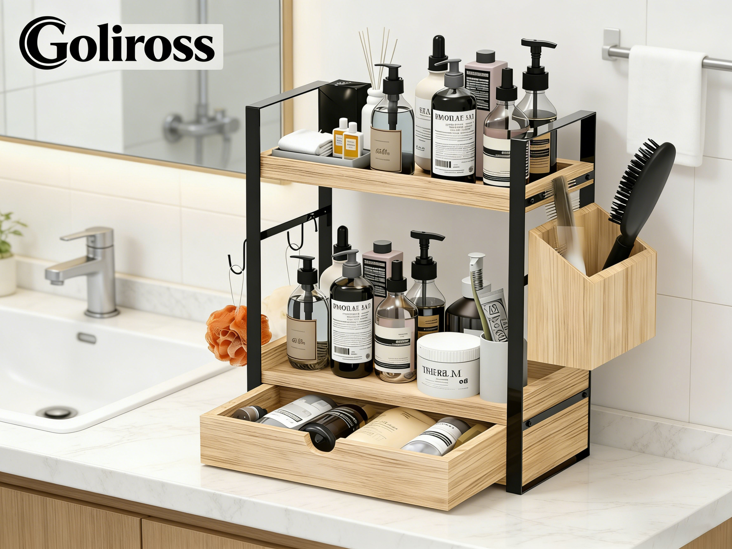 Amazon.com: 2-Tired Bathroom Counter Organizers and Storage