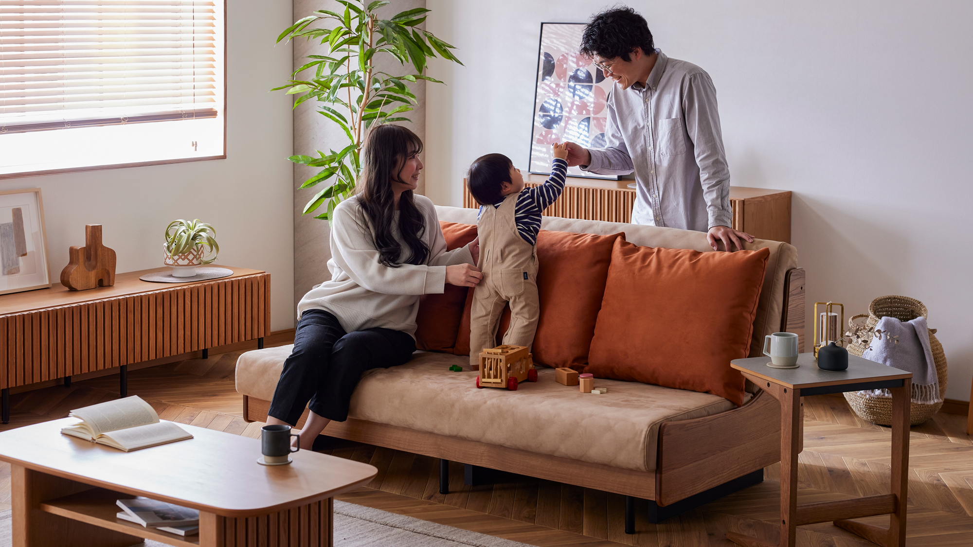 Amazon｜大川家具 モーブル 日本製 ごろ寝 ソファ ベッド セミダブル