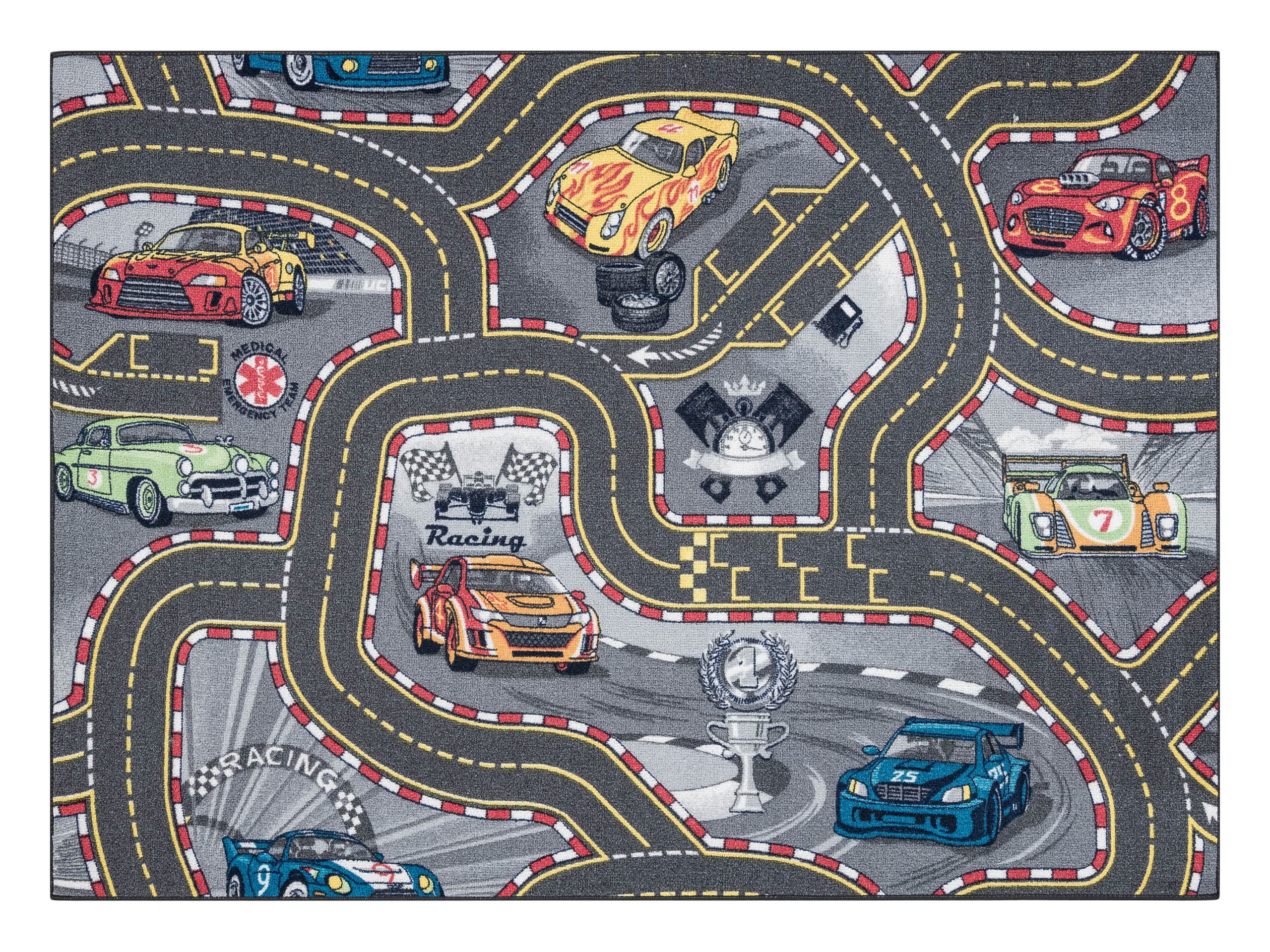 Tapis moderne gris 95x133 cm à poils courts pour votre design