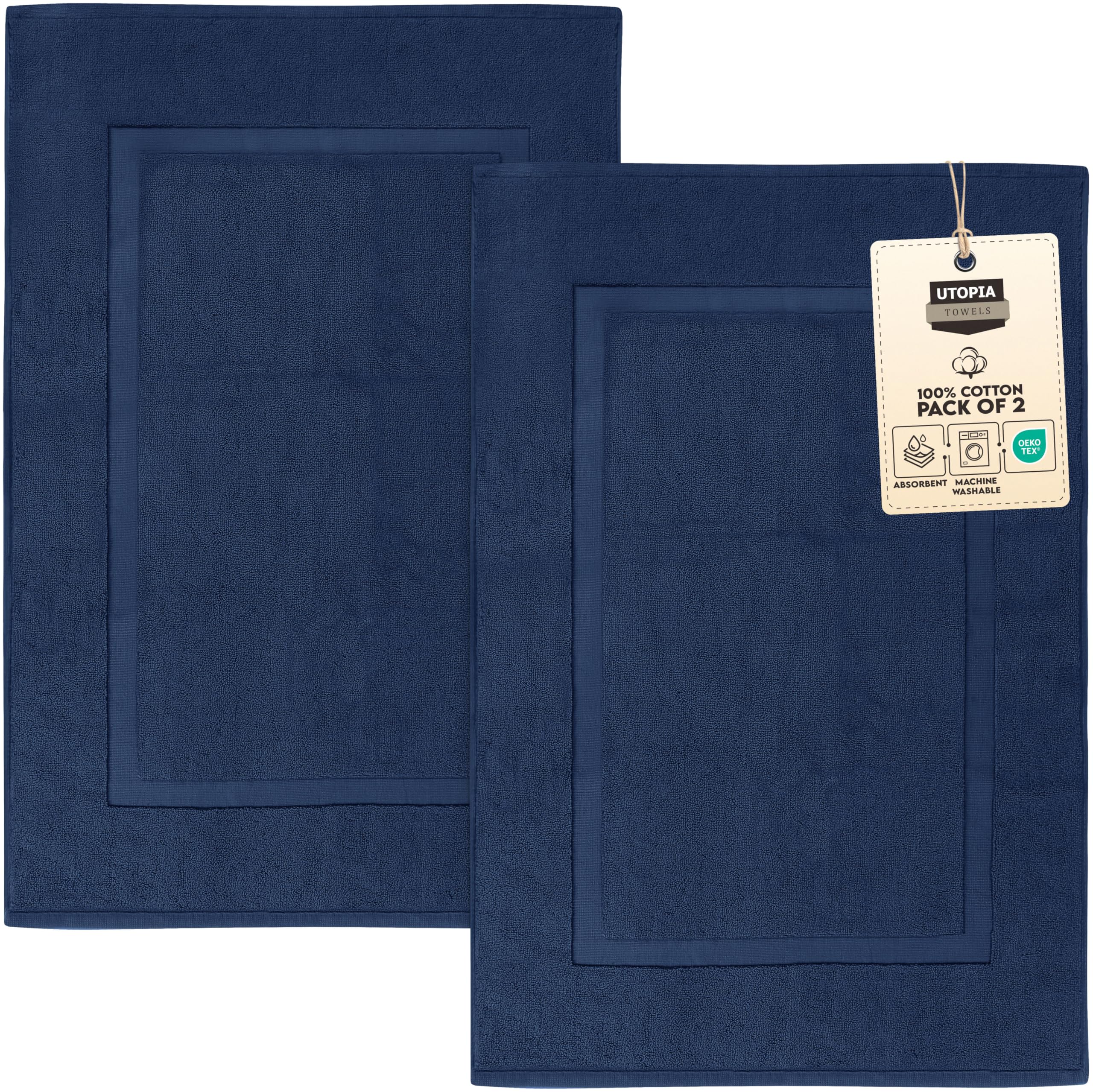 Utopia Towels Cotton Banded Rug Bath Mats Not a Bathroom Rug 21 by 34 Inches 100 Ring Spun