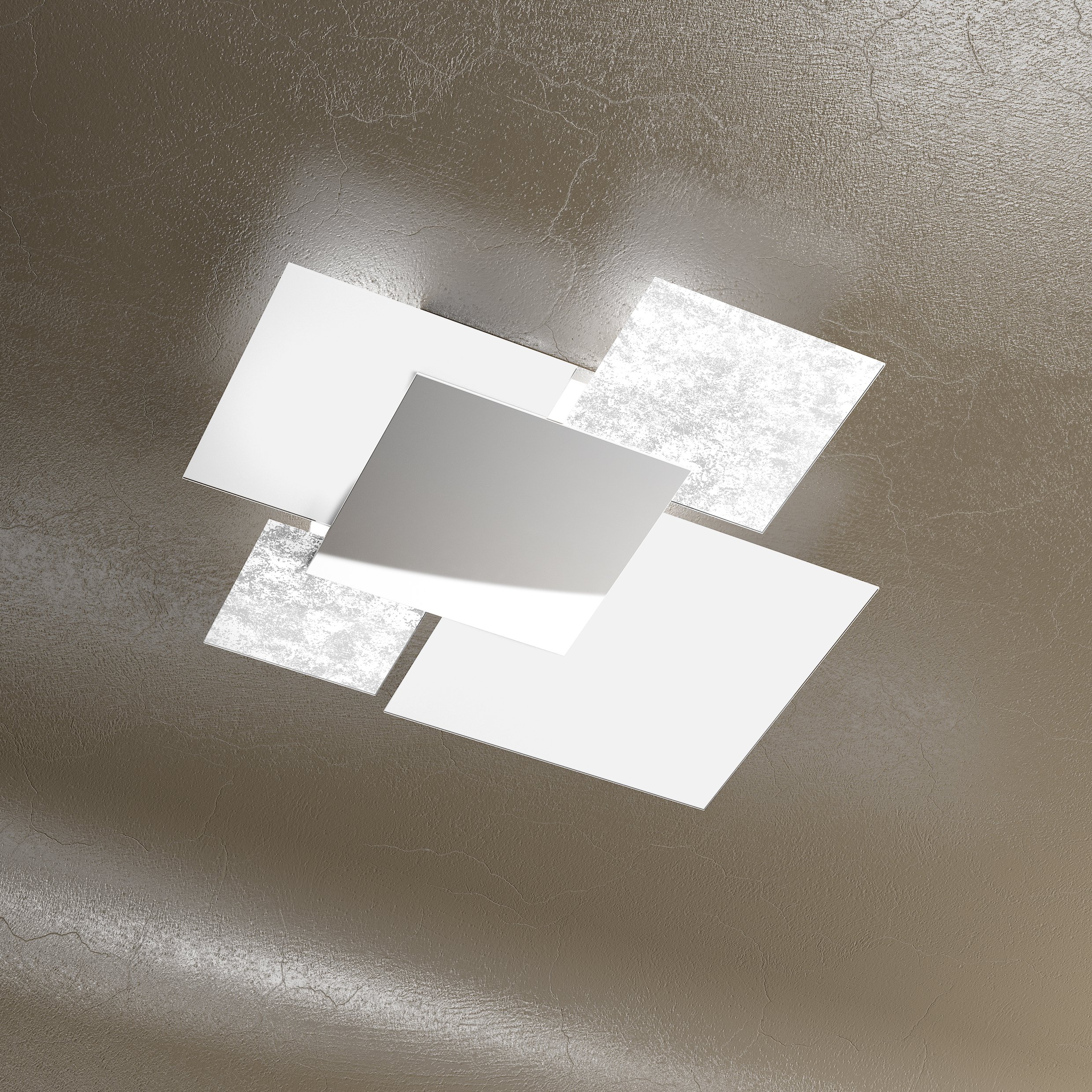 Plafonnier moderne ø 71 cm d'exception en feuille d'argent